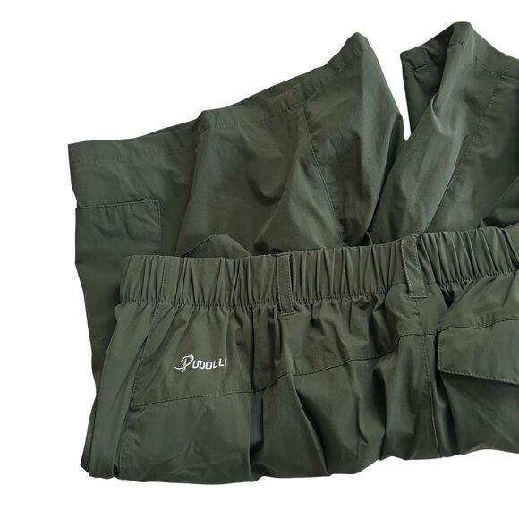 Men’s Outdoor Cargo Hiking Shorts Bundle 2 Green Nylon Spandex Pockets Size L - Picture 6 of 15